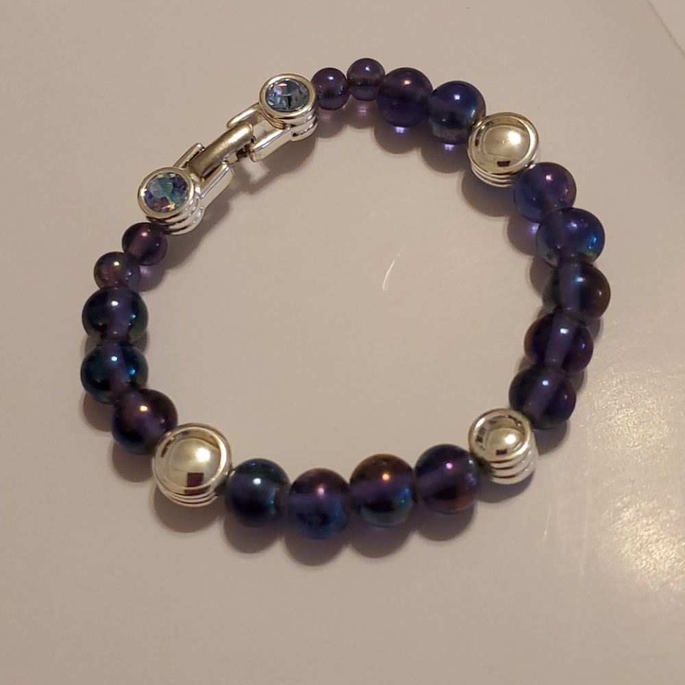 Silverstone S/M Beaded Blue Bracelet